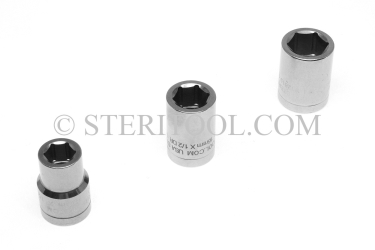 #12840 - SET: 9 pc Stainless Steel 1/2 DR Standard Depth Metric Socket Set: 10mm ~ 19mm. 1/2dr, 1/2-dr, 1/2 dr, socket, stainless steel